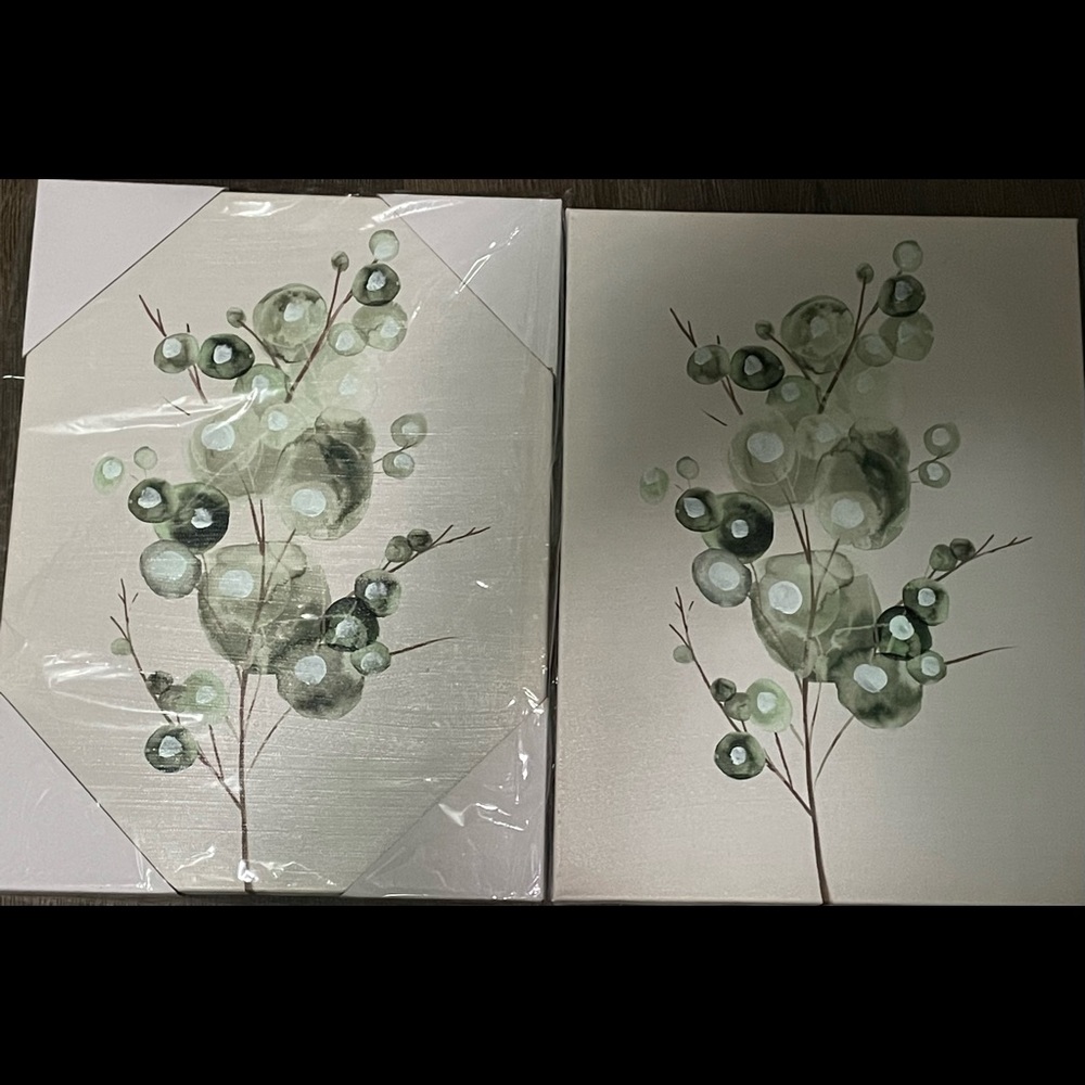 A pair of canvas photos